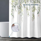 Sage Green Eucalyptus Shower Curtain Watercolor Plant Green Leaves Shower Curtains for Bathroom Waterproof Polyester Fabric Bath Curtain 72 x 72 Inch with 12 Hooks