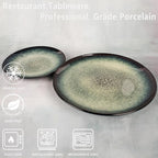 7.9 Inch Porcelain Plates Set, for Appetizer, Dinner Plates, Salad, Dessert, Snacks, Serving Plate Set of 6, Microwave and Dishwasher Safe, apply Home, Restaurant
