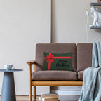 JINYO Coquette Red Christmas Ribbon Bow Pillow Covers 12x20, Red and Green Merry Christmas Pillow Covers for Couch Bed Living Room Bedroom Home
