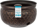 BIRDROCK HOME Water Hose Holder - Decorative Metal Pot, Indoor or Outdoor, Garden Storage Organizer, Patio Portable Bucket - Embossed Steel w/Copper Accents, Holds up to 100ft Hoses, Medium No Lid