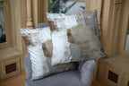 CAPSCEOLL Grey Beige Throw Pillow Covers Modern Home Art Decor,16 X 16 Inches Set of 2 Pillow Cases Decorative,Abstract Oil Painting Pillowcases for Bedroom,Living Room,Cushion Couch Sofa