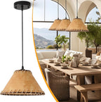 3 Pack Farmhouse Style Industrial Pendant Light,Empire Shape Chandelier,Kitchen Island Vintage Barn Hanging Pendant Lighting,Hanging Lighting Fixture Over Sink for Dining Room