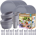 40-Piece Unbreakable Kids Dinnerware Set for Toddlers & Children, BPA-Free & Easy-Clean PP Plates and Bowls, Microwave & Dishwasher Safe, Complete Family Pack (Service for 8)
