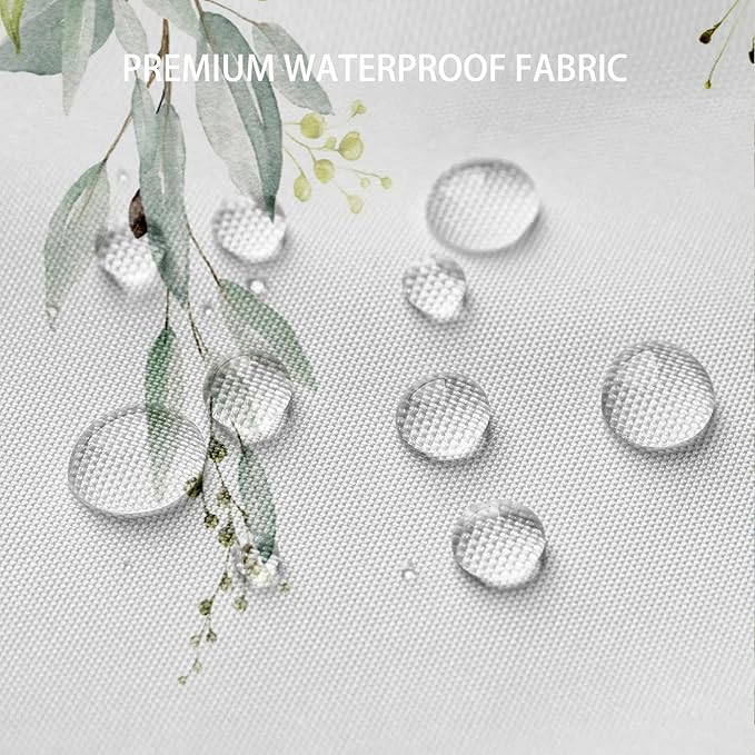 Sage Green Eucalyptus Shower Curtain Watercolor Plant Green Leaves Shower Curtains for Bathroom Waterproof Polyester Fabric Bath Curtain 72 x 72 Inch with 12 Hooks