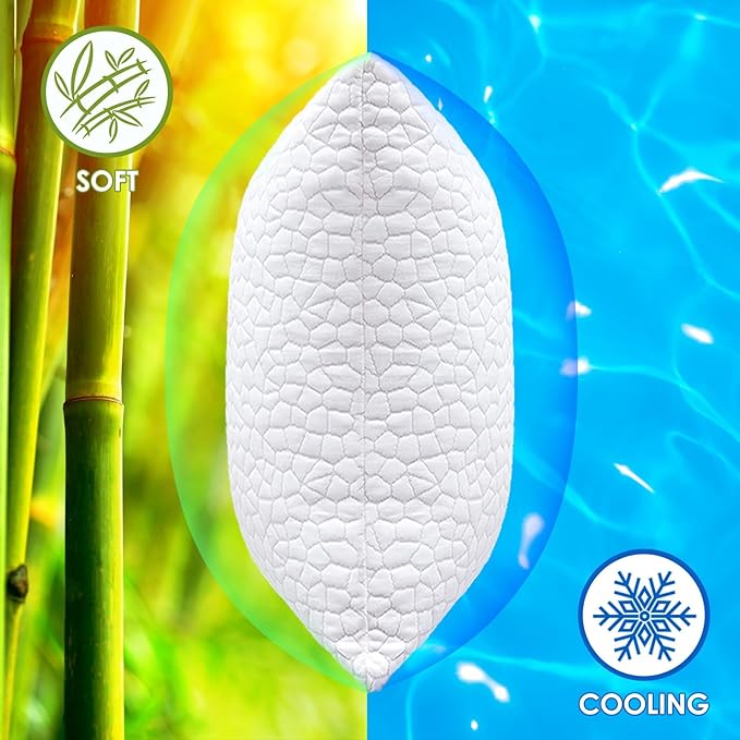 SUPA MODERN Cooling Bed Pillows for Sleeping 1 Pack Shredded Memory Foam Pillows Adjustable Cool Pillow
