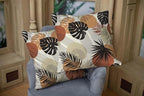 CAPSCEOLL Abstract Throw Pillow Covers,Stropical Leaves Beige 16 X 16 Inches Set of 2 Pillow Cases Decorative,Pillowcases for Bedroom,Living Room,Cushion Couch Sofa