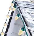 C9 Led Christmas String Lights 68Ft 100 LED with All in One Clips Outdoor Waterproof Strawberry Roof Lights, Commercial Grade Extendable for Indoor Outside Roofline Home Xmas Decoration, Warm White