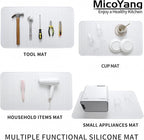 Silicone Dish Drying Mat for Multiple Usage,Easy clean,Eco-friendly,Heat-resistant Silicone Mat for Kitchen Counter or Sink,Refrigerator or Drawer Liner White 4XL 32 inches x 18 inches