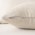 MIULEE 26x26 Christmas Decorative Euro Sham Throw Pillows for Bed Set of 2 Textured Boucle Neutral Winter Throw Pillow Covers Natural Beige Accent Solid Couch Pillowcase Sofa Livingroom Home Decor