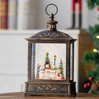 Christmas Snow Globe Swirling Glittering Snowman Choir with Music & Timer, USB Lined/Battery Operated Lighted Water Lantern for Christmas Festival Decoration Gifts