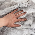 Home Living Room Decorative Rabbit Skin Fur Cushion Cover Throw Pillow Covers Case Luxury Rabbit Hide Fur Pillowcases Cushion Cover Soft Throw Cases for Bedroom Grey 40×40CM（16in×16in）