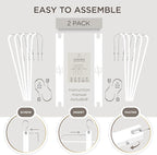 MORALVE Pants Hangers Space Saving - 2 Pack European Beechwood Scarf and Jean Hangers - Closet Organizer and Space Saver Pant Rack, Leggings Hanger, and Scarf Holder with 360° Swivel Hook