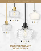 Emak 8 Inch Gold Pendant Lights Kitchen Island, 2 Pack Pendant Light Fixtures with Milk Glass Shade, Modern Hanging Lights for Kitchen Island, Bathroom, Dining Room, PL122-GD-ML-2PK