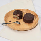 Bamboo Dinner Plates Set of 2, 7.5-inch Wooden Serving Plates with Raised Edges for Snack/Dessert, Round Lightweight Dishes Doubles as Pasta Bowls for Fruit/Salads, Wide and Shallow
