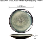 10.6 Inch Porcelain Plates Set, for Appetizer, Dinner Plates, Salad, Dessert, Snacks, Serving Plate Set of 4, Microwave and Dishwasher Safe, apply Home, Restaurant