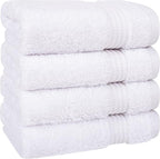 Cotton Paradise 100% Cotton Turkish Washcloth Set for Bathroom, 4 Piece Soft Absorbent Small Hand Face Towels Wash Rags, White