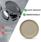 12PCS Unbreakable Dinner Plates, Dishwasher & Microwave Safe Plastic Plates Reusable, Lightweight Wheat Straw Plates for Kitchen (Simplicity, 9 In.)