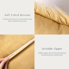 Phantoscope Pack of 2 Faux Fur Solid Throw Decorative Pillow Cover Cushion Covers Luxury Soft Decorative Pillowcase Fuzzy Pillow Covers for Bed/Couch,Ginger 12 x 20 Inches