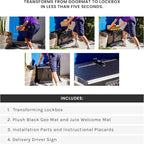 DAVYMAT ~ Transforming Doormat Package Locker/Anti-Theft Lockable Outdoor Parcel Safe/Secure Collapsible Porch Storage/Large 26x18x15" Capacity