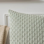 Kevin Textile 2 Packs Light Green Decorative Throw Pillow Covers 18x18 Inch for Living Room Couch Bed Spring Sofa Soft Striped Corduroy Square Cushion Case 45x45 cm Rustic Farmhouse Boho Home Decor