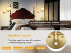 Plug in Wall Sconces with Remote Control, Dimming & Adjustable Colors 2700K-6500K, Hardwire or Plug-in, Swing Arm Wall Lamp with Linen Fabric Shade, Wall Sconces Set of Two, Gold Finish
