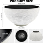 17.7inch Large Lotus Bowl Planter Garden Water Plant Pot Bird Bath Bowl Landscaping Planter Water Lily Pots for Outdoor Indoor Planting in Water Small Fountain Base Mini Fish Pond (White)