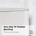 GRANNY SAYS Microfiber Bathroom Rugs Non Slip Washable, Water Absorbent Bathroom Mats for Tub, Soft Bath Mats for Bath Floor & Shower, 24" x 36", White Bath Rugs