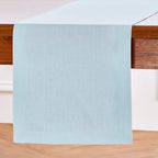 Solino Home Linen Ice Water Table Runner 60 Inches - 100% Pure Linen Farmhouse Short Table Runner 14 x 60 Inch Ideal for Dresser and Coffee Tables - Fete - Christmas, Holiday