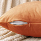 EMEMA Fall Orange Velvet Throw Pillow Covers 20x20 Inch Set of 2 Decorative Square Pillowcase Soft Solid Cushion Case for Couch Sofa Bed Bedroom Livingroom