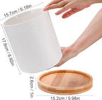QUELIEN 360° Rotating Kitchen Utensil Holder for Countertop, Large Ceramic Utensil Crock Organizer with Non-Scratch Cork Base, Farmhouse White Cookware Storage Jar, Ideal Housewarming Gift