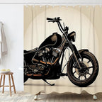 Cool Bathroom Bathtubs Fabric Shower Curtain Wonderful Vintage Motorcycle Theme Shower Curtain Set with 12 Hooks 72x72 inch Polyester Machine Washable, Black and White