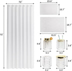 Bathroom Sets with Shower Curtain and Rugs and Accessories, Glass Bathroom Accessories Set Clear Bathroom Set Bathroom Sets, White Bath Mat and Diamond Soap Dispenser for Bathroom Decor