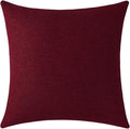 Jeneoo Decorative Burgundy Red Throw Pillow Covers Rustic Farmhouse Square Linen Soft Comfy Solid Cushion Couch Cases for Sofa Living Room (Set of 1, 24 x 24 Inches)