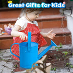 Finderomend Metal Watering Can 1.5L/51oz, Iron Art for Kids, Outdoor Plants Home Office Small Portable Indoor Watering Equipment (Blue)