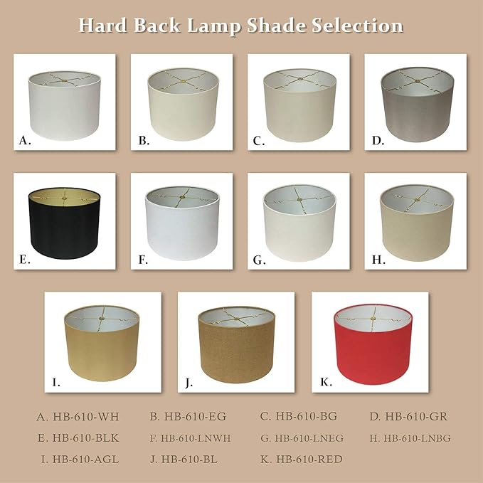 Royal Designs Shallow Drum Hardback Lamp Shade, Linen Eggshell, 15 x 16 x 10