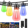 litogo 60FT Color Changing Outdoor String Lights with Remote - Dimmable LED RGB Patio Lights for Outside with Shatterproof Waterproof Edison Bulbs for Yard Gazebo Party Wedding Holiday