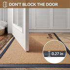 Dirt Trapping Outdoor Welcome Mats, 17x30 Durable Non-Slip Door Mat Outside Entrance, Low Profile Easy Clean Doormat for Patio Porch Front Indoor Entryway, Brown