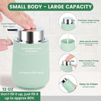 Green Bathroom Accessories Set - 4 Pcs Bathroom Accessory Set with Toothbrush Holder,Lotion Soap Dispenser,Qtip Holder Dispensr & Vanity Tray,Bathroom Countertop Vanity Oganizer - Green