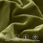 PHF Super Soft Velvet Pillowcases King Size, No Insert, 2 Pack Luxury Cozy Warm Pillow Shams Covers with Envelope Closure, 20" X 36" Cozy Fuzzy Flannel Pillow Case, Olive Green