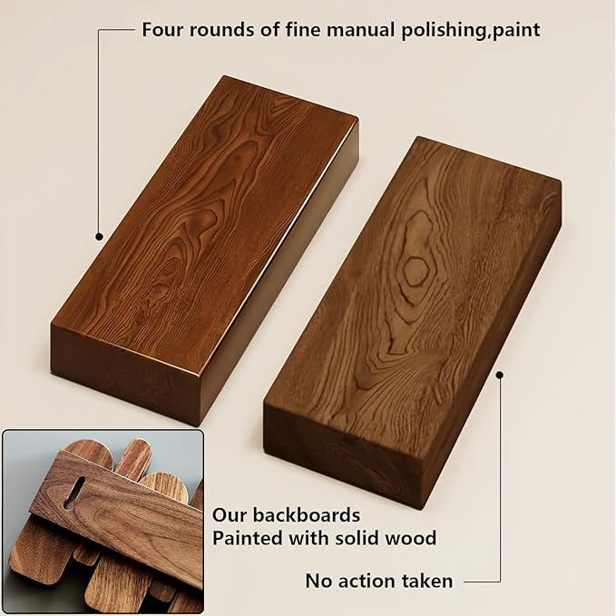 Wall Mounted Piano Key Hanger | Flip Style Hook | Entrance Wall Art Hook, Made of Oak Wood (3 Times Painted, 4 Times Polished) (Arc Walnut, 6Hooks)