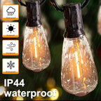 GOOTHY LED Outdoor String Lights 45Ft Patio Lights with 32 Shatterproof ST40 Vintage Edison Bulbs (2 Spare), Hanging Outdoor Light UL Listed for Porch Garden Backyard Balcony Decor