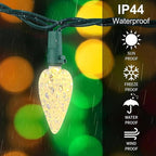 50 LED C6 Christmas Lights - 16.4Ft Battery Operated Seasonal Lighting for Indoor/Outdoor Xmas Tree, Garden, Patio, Party - Warm White