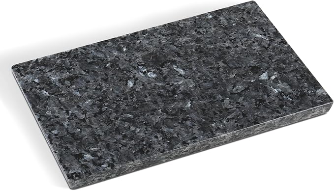 Koville Norwegian Natural Granite Cutting Board for Kitchen, 12x8inch Hand Crafted Stone Slab for Cheese, Charcuterie, Pastry Board - Wedding Gift, House Warming Gift