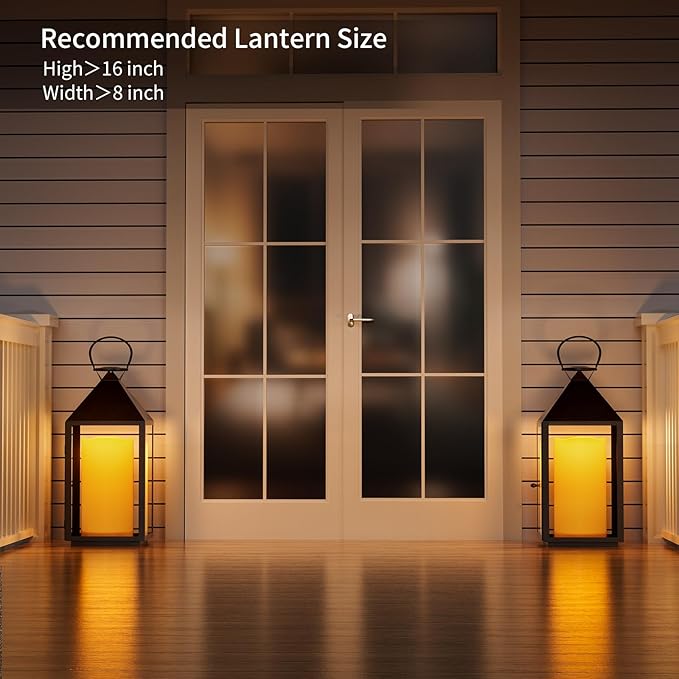 Outdoor Flameless Candles Waterproof: 6" x 12" Extra Large LED Battery Operated Flickering Pillar Candles with Timer Remote Control Fake Tall Plastic Electric Candles for Porch Laterns Patio