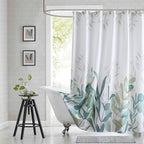 90 Inch Fabric Shower Curtain, Extra Long Sage Green Plant Botanical Eucalyptus Leaves Print Shower Curtains for Bathroom, 72" W x 90" H