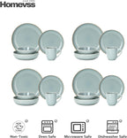 Eur-Nordic Shape Raising Rim 20pc Dinnerware Set, Shiny Glaze Grey with Speckle Effect
