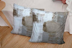 CAPSCEOLL Grey Beige Throw Pillow Covers Modern Home Art Decor,18 X 18 Inches Set of 2 Pillow Cases Decorative,Abstract Oil Painting Pillowcases for Bedroom,Living Room,Cushion Couch Sofa