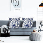 Decorative Throw Pillow Covers Set of 2 Blue Pillow Covers 18x18 inch Soft Short Plush Couch Pillow Case Floral Throw Pillows,Farmhouse Outdoor Pillow Covers for Sofa Bed Living Room Car