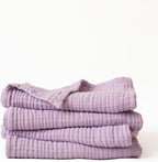 Muslin Hand Towel Pack of 4 18"x34" Inch Large Size - 100% Turkish Cotton, Thin, Soft, Quick-Dry, Lint-Free, Hand Towels (Lilac, Pack of 4 Hand Towels)