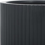 SAFAVIEH Outdoor Collection Lucca Black Cement Ficonstone Planter Pot Set of 2